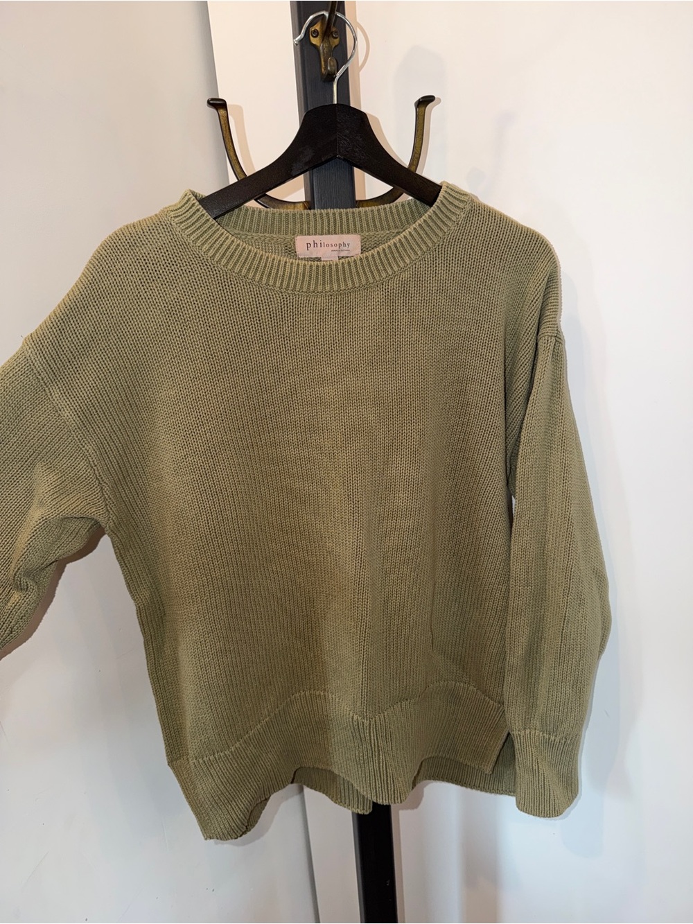 Philosophy Olive Crewneck Knit Sweater